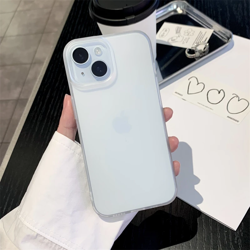 Luxus Transparent Matte Telefon Fall Für iPhone 16 11 12 13 14 15 Pro Max 7 8 Plus XR SE Weiche, Stoßfest Stoßstange Zurück Abdeckung Männer