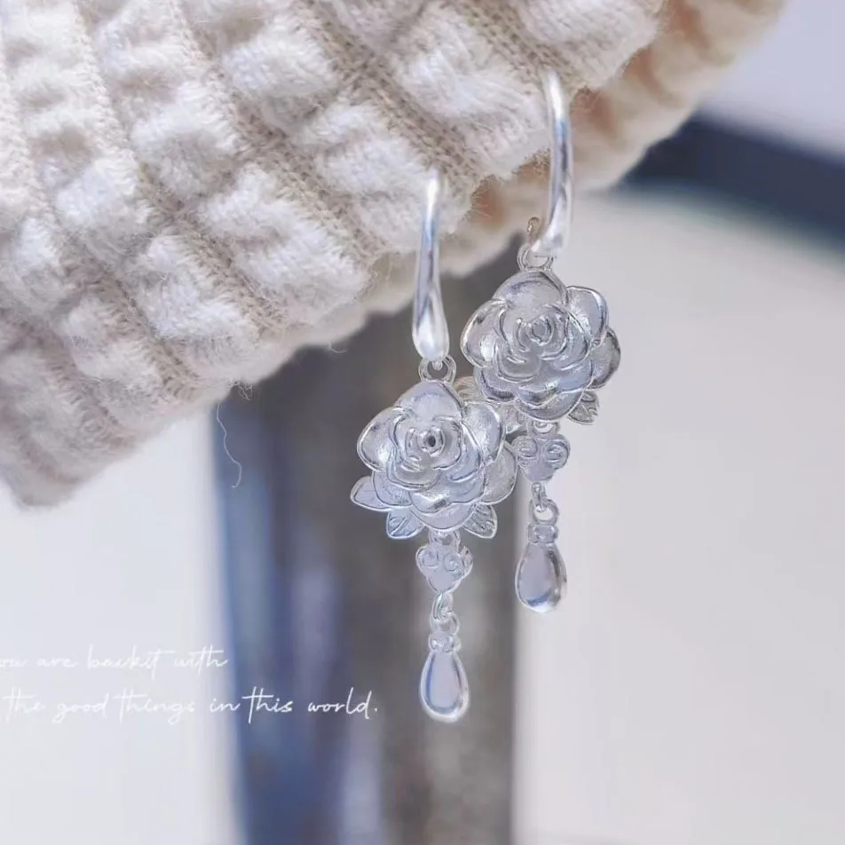 

New Rose Earrings for Women, Retro Romantic Earrings, Flower Earhooks, Earrings Gifts