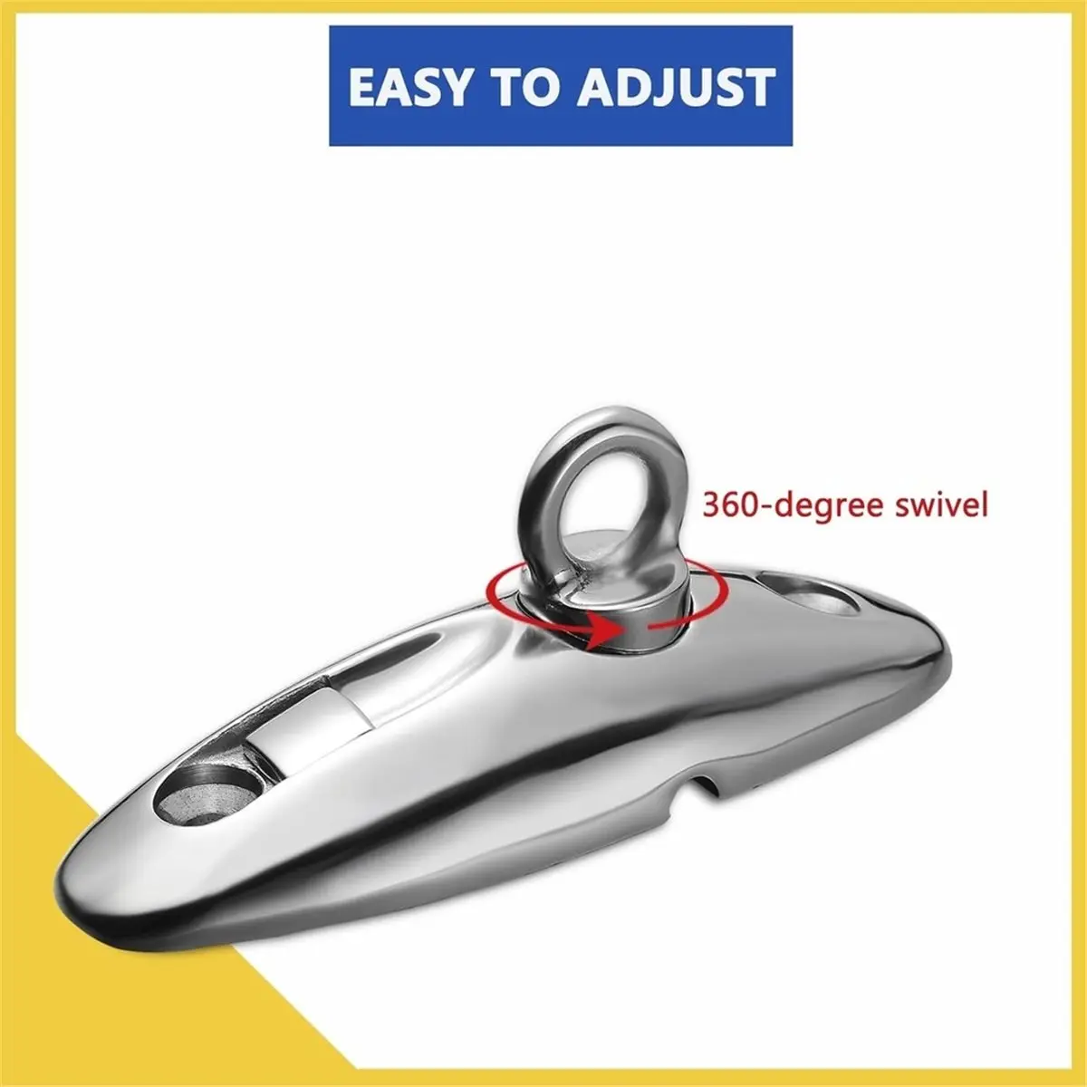 2026 New Quick Release Boat Hanger, 360 Degree Swivel Deck Hinge for Straps 316 Stainless Steel Include Screws 2pack 3.17-Inch