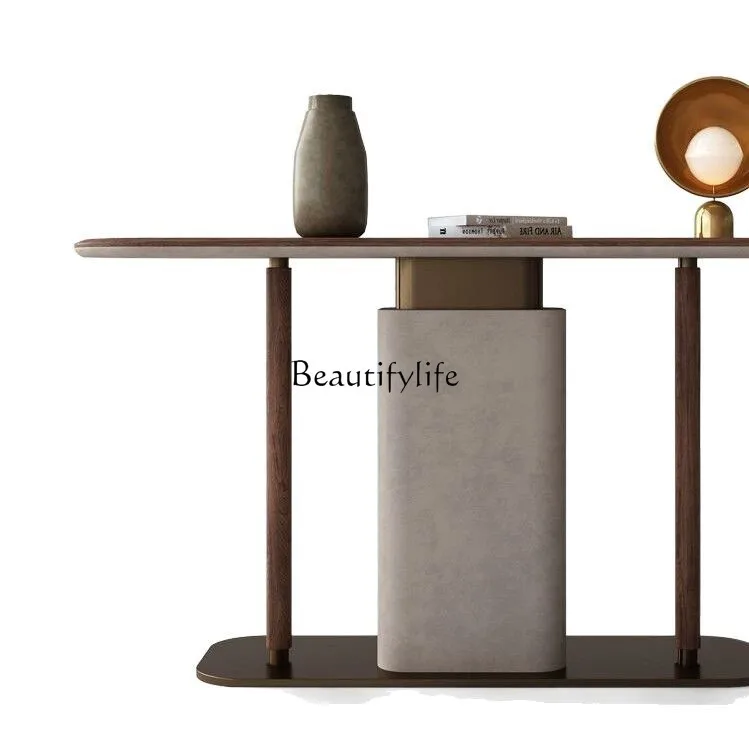 

North American black walnut entrance table Italian simple light luxury modern end view table solid wood