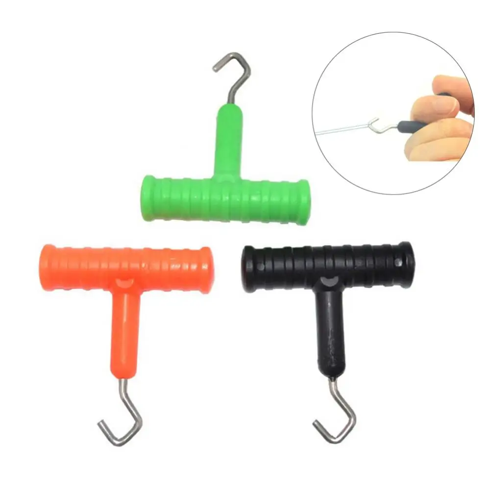 Carp Fishing Bait Rig Hook Puller T-type Knot Tool Durable Easy To Use Stainless Steel Anti-slip Terminal Tackle Accessory