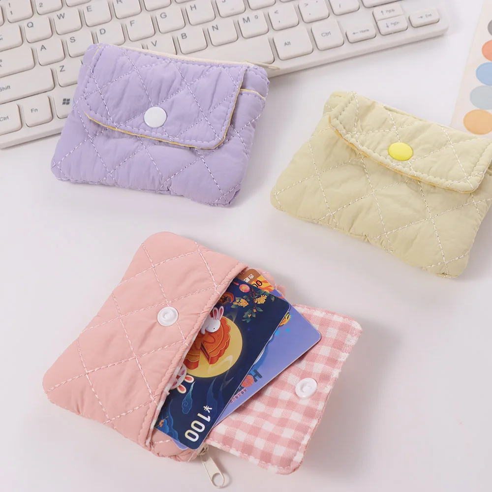 Sweet Multifunctional Mini Canvas Coin Purse Candy Color Jewelry Packing Bag Cute Wallet Card Holder Small Lipstick Bag Students