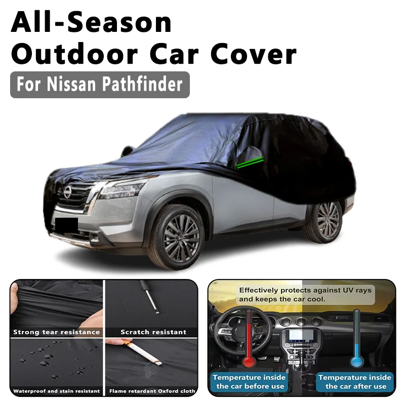 

Всесезонный автомобильный чехол для Nissan Pathfinder — полная защита на открытом воздухе, водонепроницаемый, пылезащитный, солнцезащитный, автомобильные внешние аксессуары