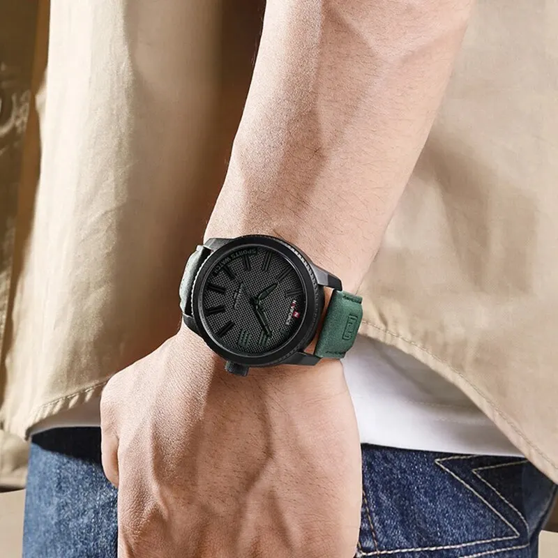 NAVIFORCE Popular Male Wristwatch Military Sports Shockproof Waterproof Leather Watch Men Fashion Casual Clock Relogio Masculino