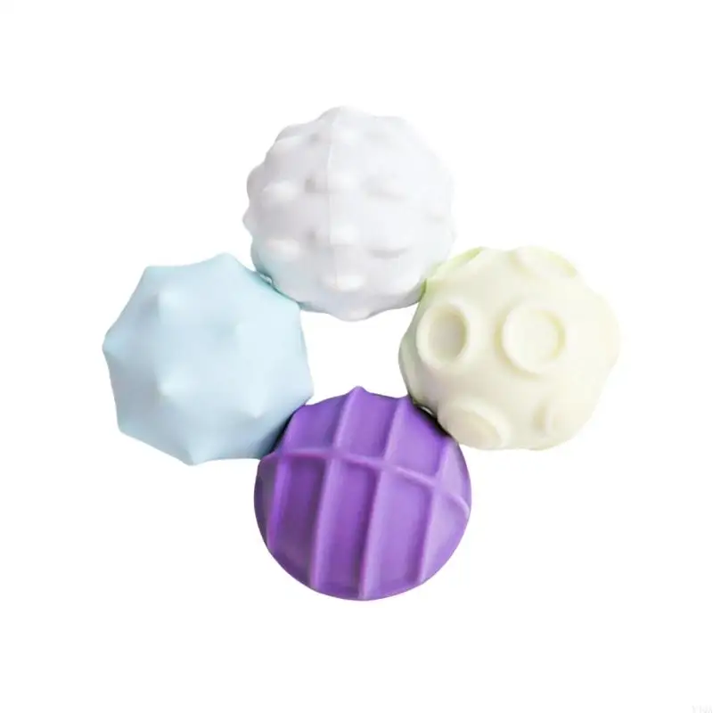 Y4QA 4Pieces Silicone Silicone Balls para crianças adultas Liberação estresse acalmada