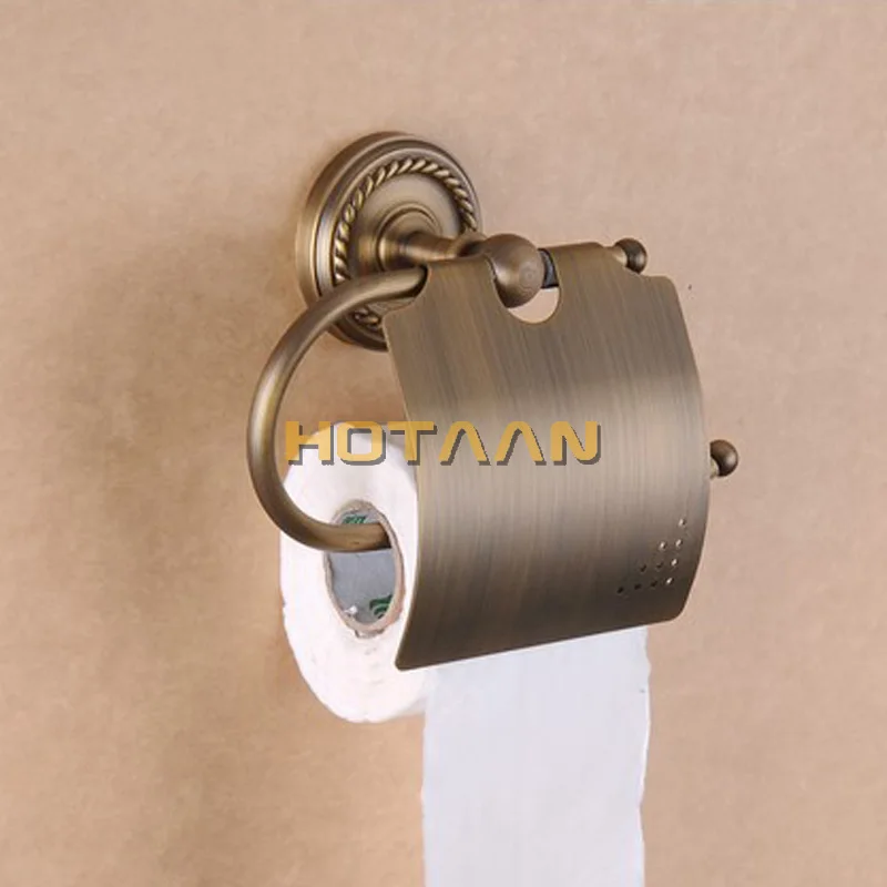 ., soporte de papel higiénico de latón macizo con acabado de latón antiguo, accesorios de baño, soporte de papel higiénico YT-12292