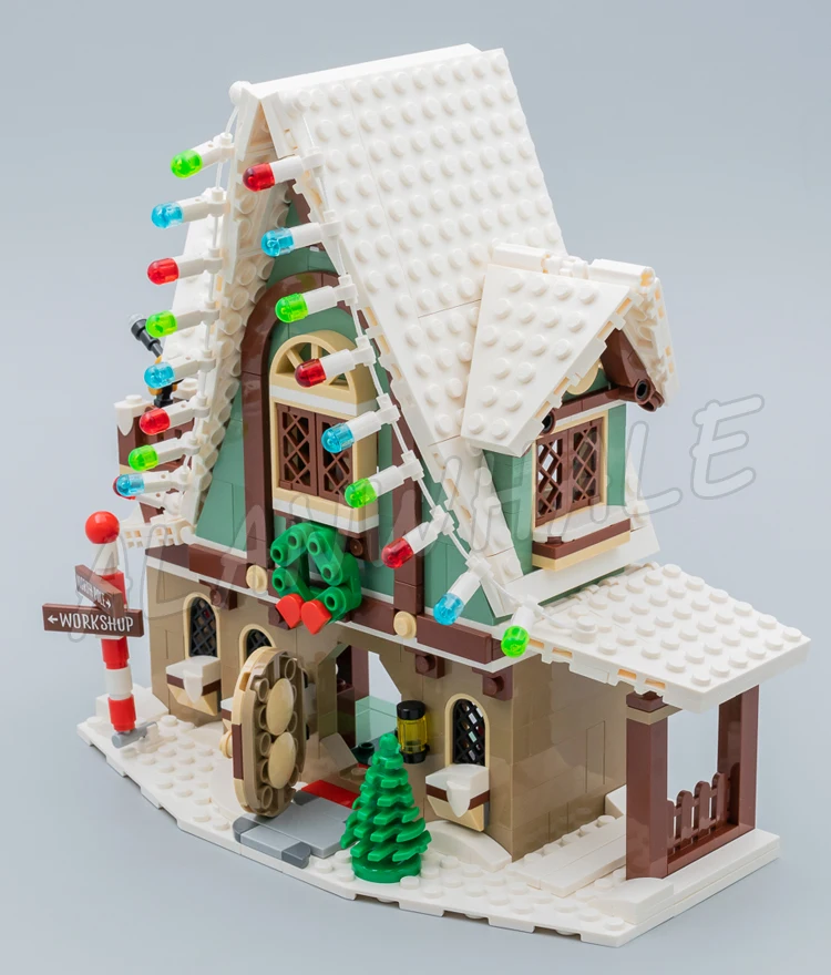 1198pcs Creator Winter Village Elf Club House Rocket-powered Sleigh Rides 77018 Building Blocks toys Compatible With Model