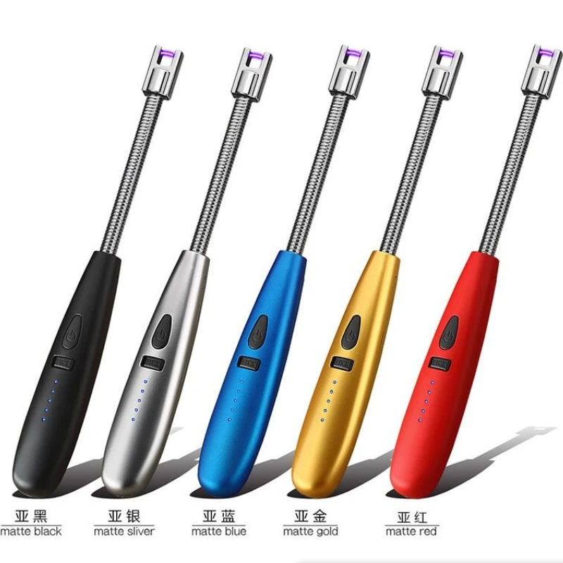 2026년 신형 USB 충전 금속 아크 라이터 야외 방풍 담배 라이터 주방 조명 아로마테라피 캔들 BBQ에 적합