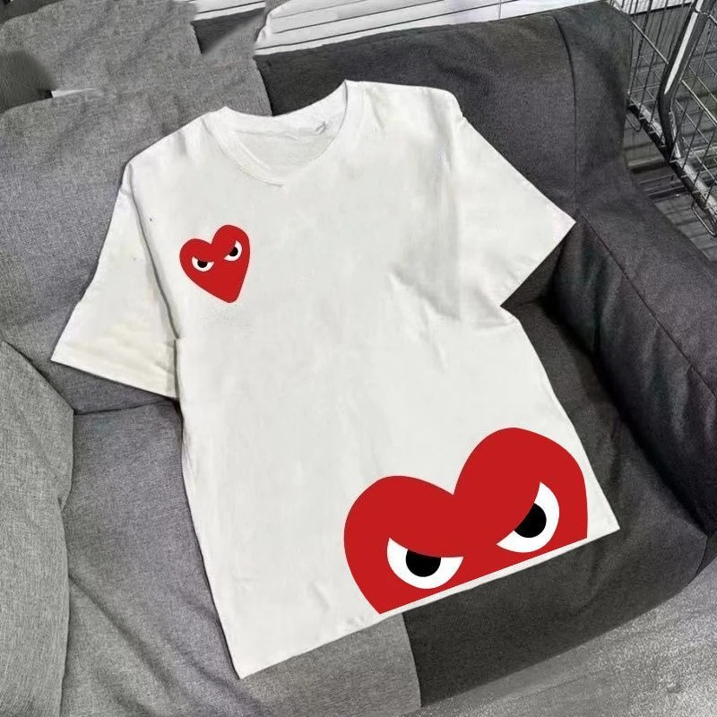 T-shirt en coton pour hommes et femmes, col rond, universel, tendance rétro Y2K, motif imprimé, manches courtes