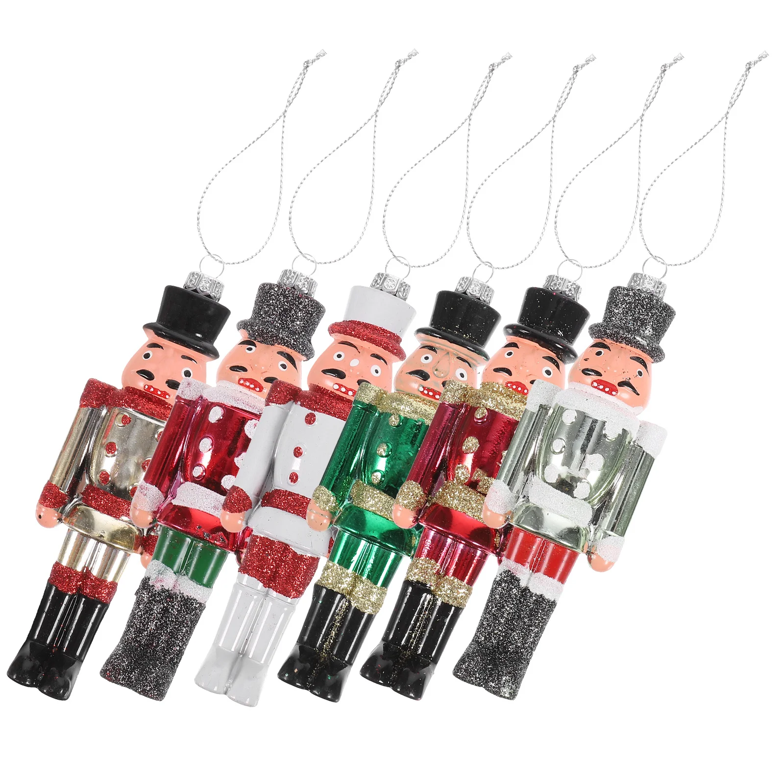 

6Pcs Plastic Nutcracker Christmas Tree Hanging Ornament Xmas Tree Decor Nutcracker Pendant Xmas Pendant