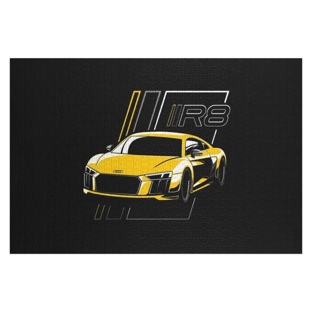 Speed Car Jigsaw Puzzle amarelo para adultos, peças personalizadas do brinquedo