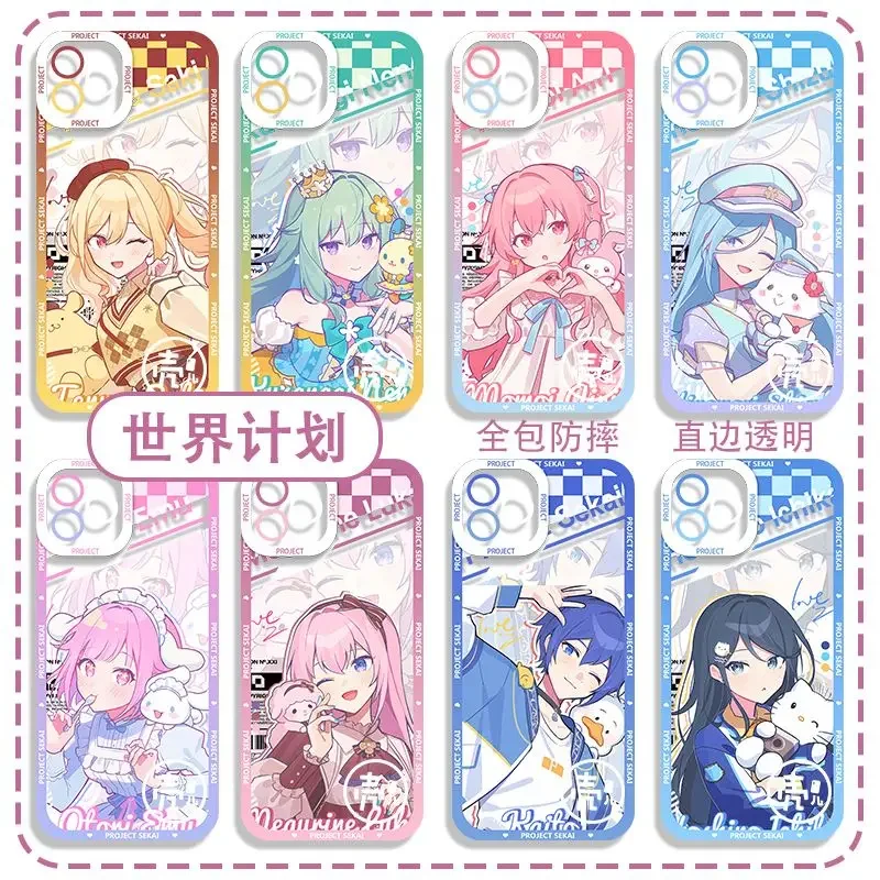 Hatsune Miku Kaito Rin Len Mobile Phone Case Anime Peripheral Cartoon Cute Phone Waterproof Protective Cover Anti-fall Kawaii