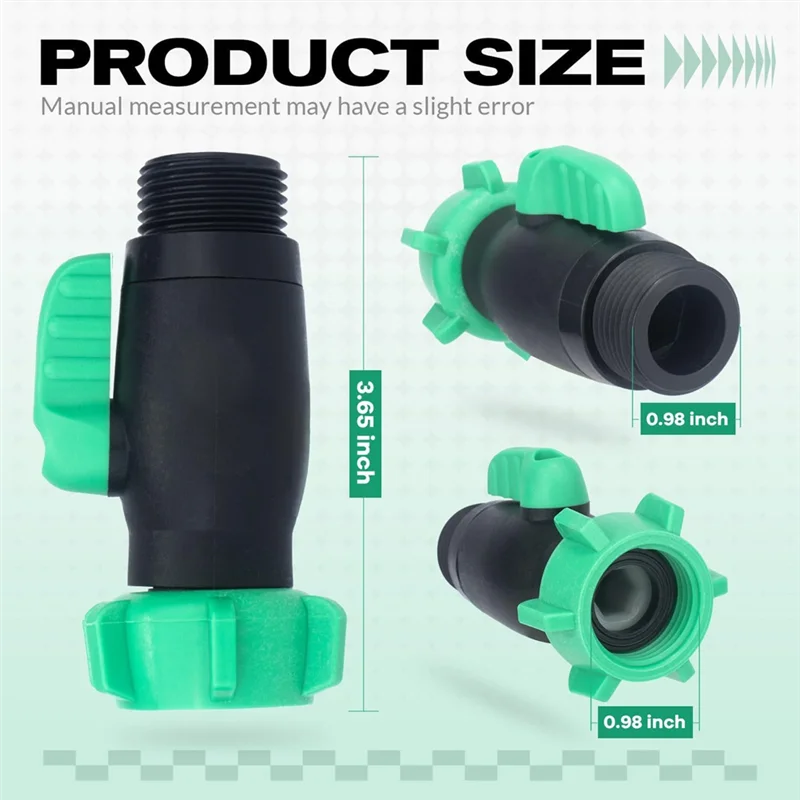 A74E-US 3/4GHT Inlet And Outlet Garden Hose Threaded Heavy Duty Plastic Hose Stop Valve