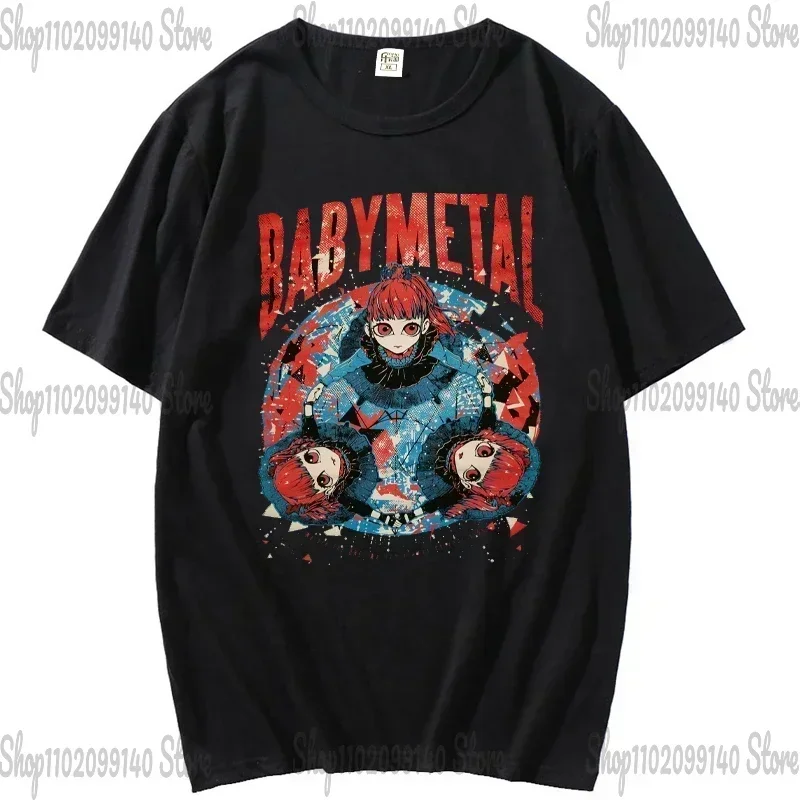 Camiseta BABYMETAL japonesa para hombres y mujeres, camiseta gráfica de ídolo de banda de Metal, Top informal de moda Harajuku de verano