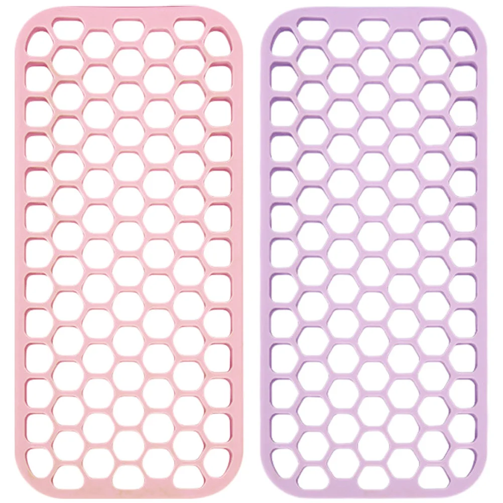 

2pcs Silicone Heat Resistant Mat For Flat Iron Holder Hot Hair Tools Table Protector Curling Iron Mat Non-Slip Durable Hair