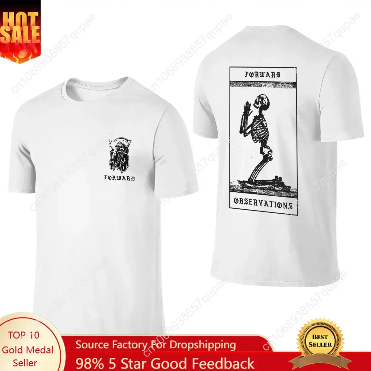 

Vintage Forward Observations Group Men T Shirt Front Back Two Sides Praying Skeleton Tee Short Sleeve T-Shirts Cotton