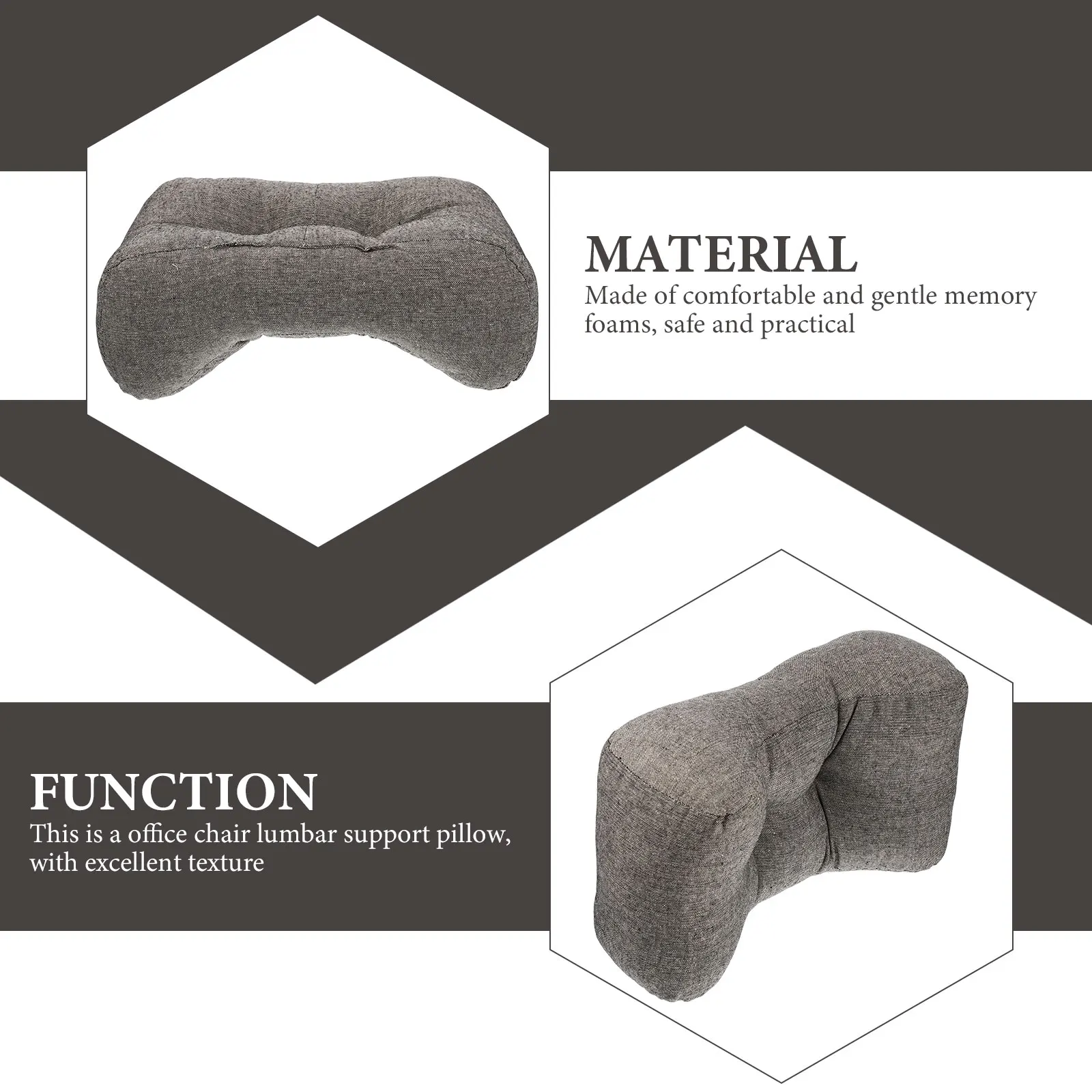 

Nap Pillow Car Seat Lumbar Support Cushion Driving Airplane Neck Chair PP Cotton Linen Fabric Lower