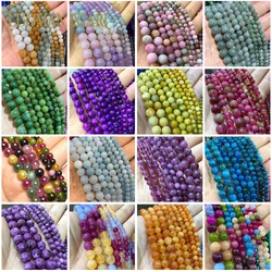 Natural Stone Beads Burmese Jade Sugilite Tourmaline Apatite Coral Kunzite Garnet For Jewelry Making Diy Bracelet Accessories