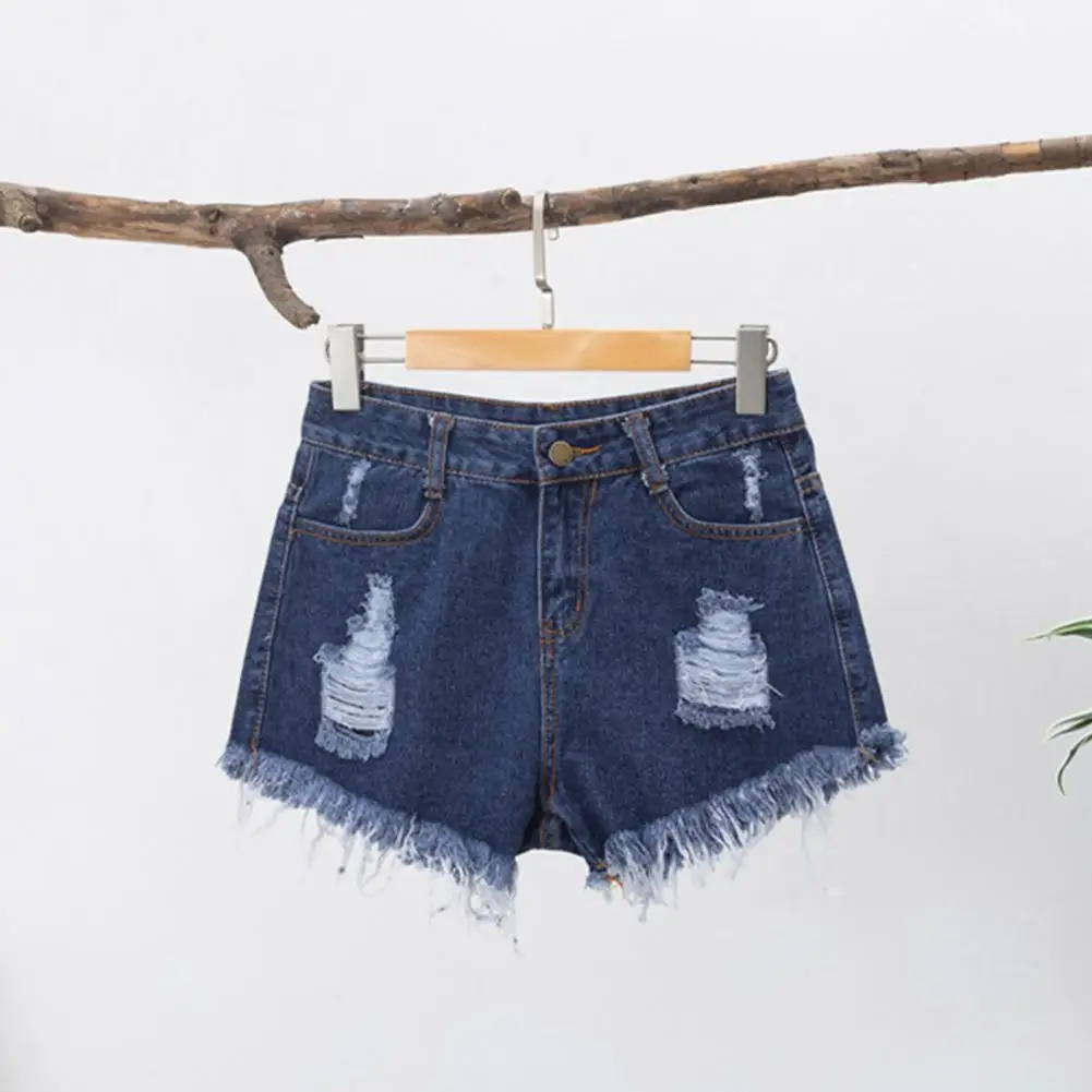 Summer Hot Short Pants Women's High Waisted Cut Off Denim Shorts Ripped Distressed Frayed Hem Jeans Shorts  Denim pants