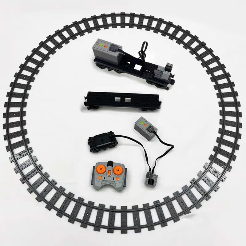 Funciones de energía, tecnología de Motor de tren, piezas de bloques de construcción, conector de carro, montaje de placa Base de pista ferroviaria, ladrillos MOC, juguete