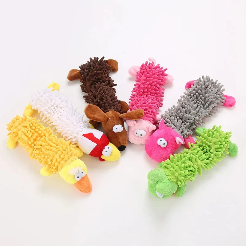 

Squeaky Dog Toys for Small Dogs Puppy Chew Toys Plush Animal Shape with Crinkle Sound Pet Dental Cleaning Chew Toys