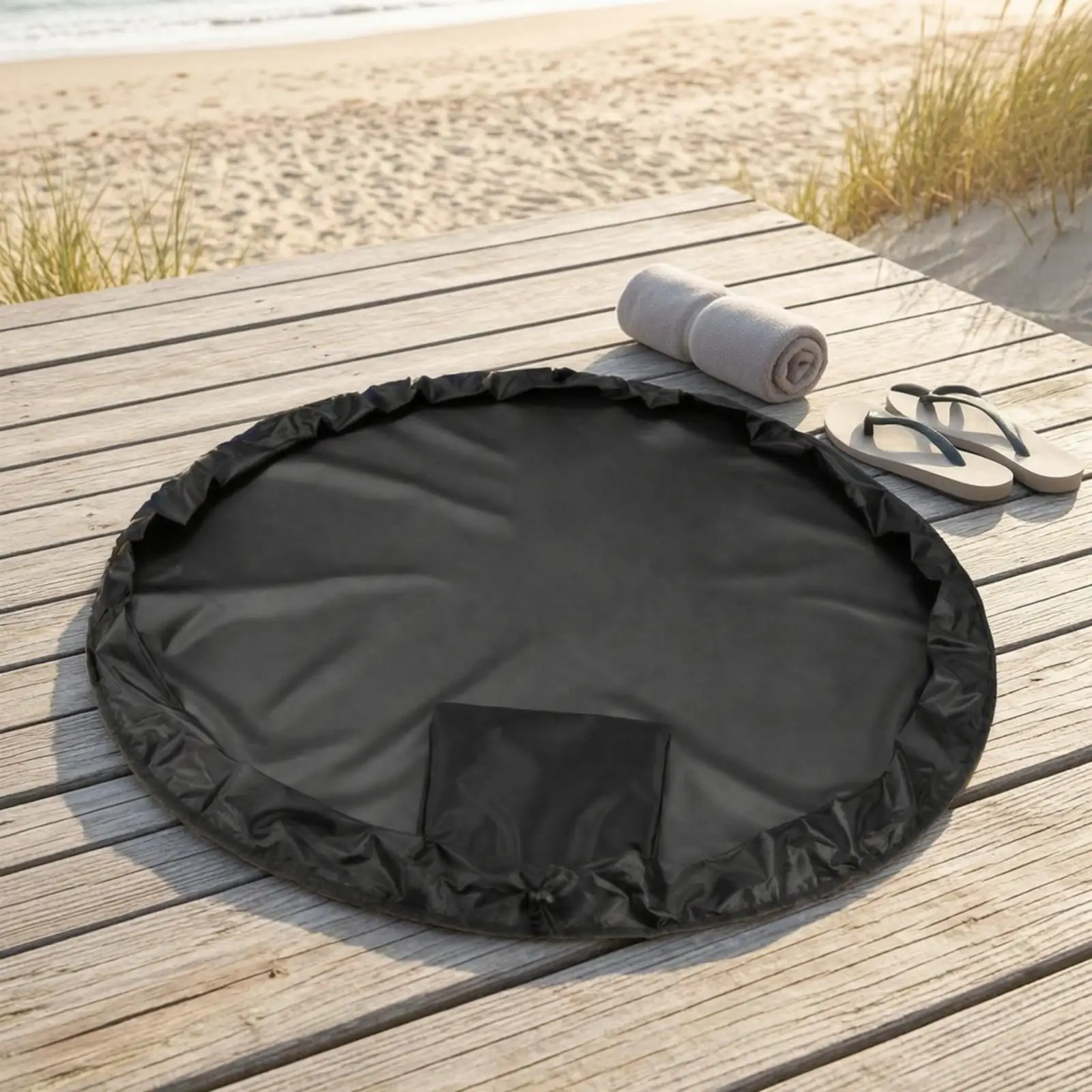 Compact Beach Changer Mat Outdoor Storage Container 210D Oxford Cloth Foldable Dressing Pad with Bag for Surfers Swimmers