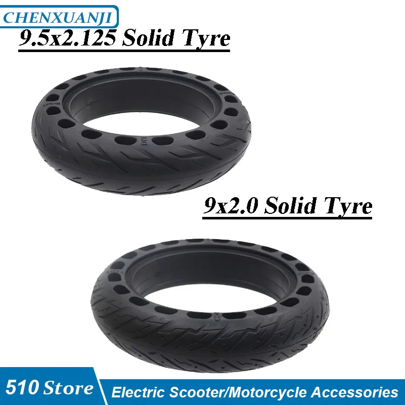 9.5x2.125 Electric Scooter Tubeless Tire Cellular Solid Rubber Wear Tyre For Electric Scooter Wheel Tire 9*2.125