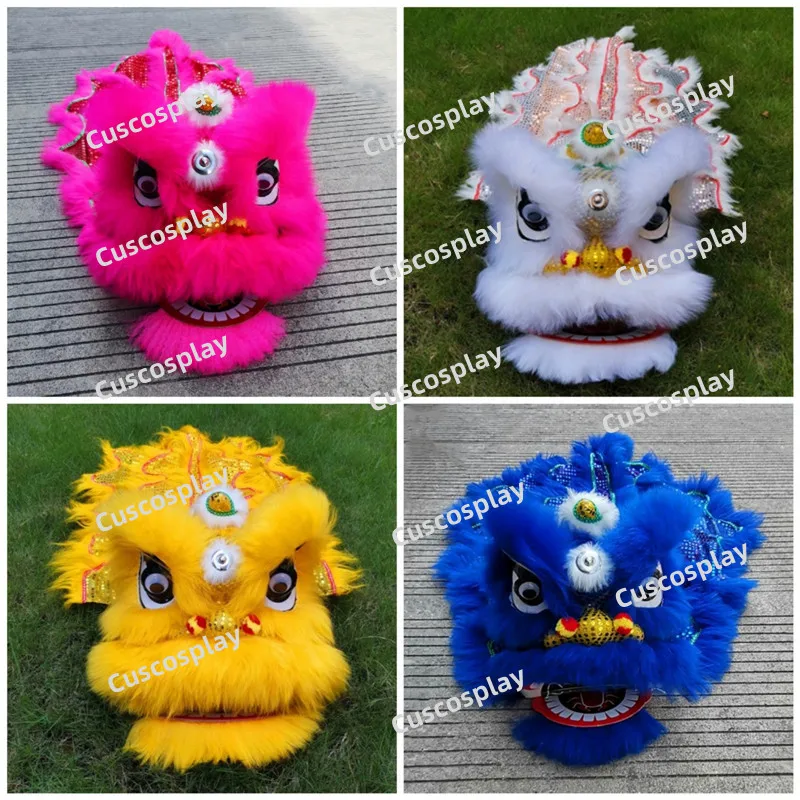 Weihnachten Chinesischen Löwen Tanz Wolle Löwe Maskottchen Kostüm Für Kinder Cartoon Familie Requisiten Outfit Kleid Party Karneval Festival