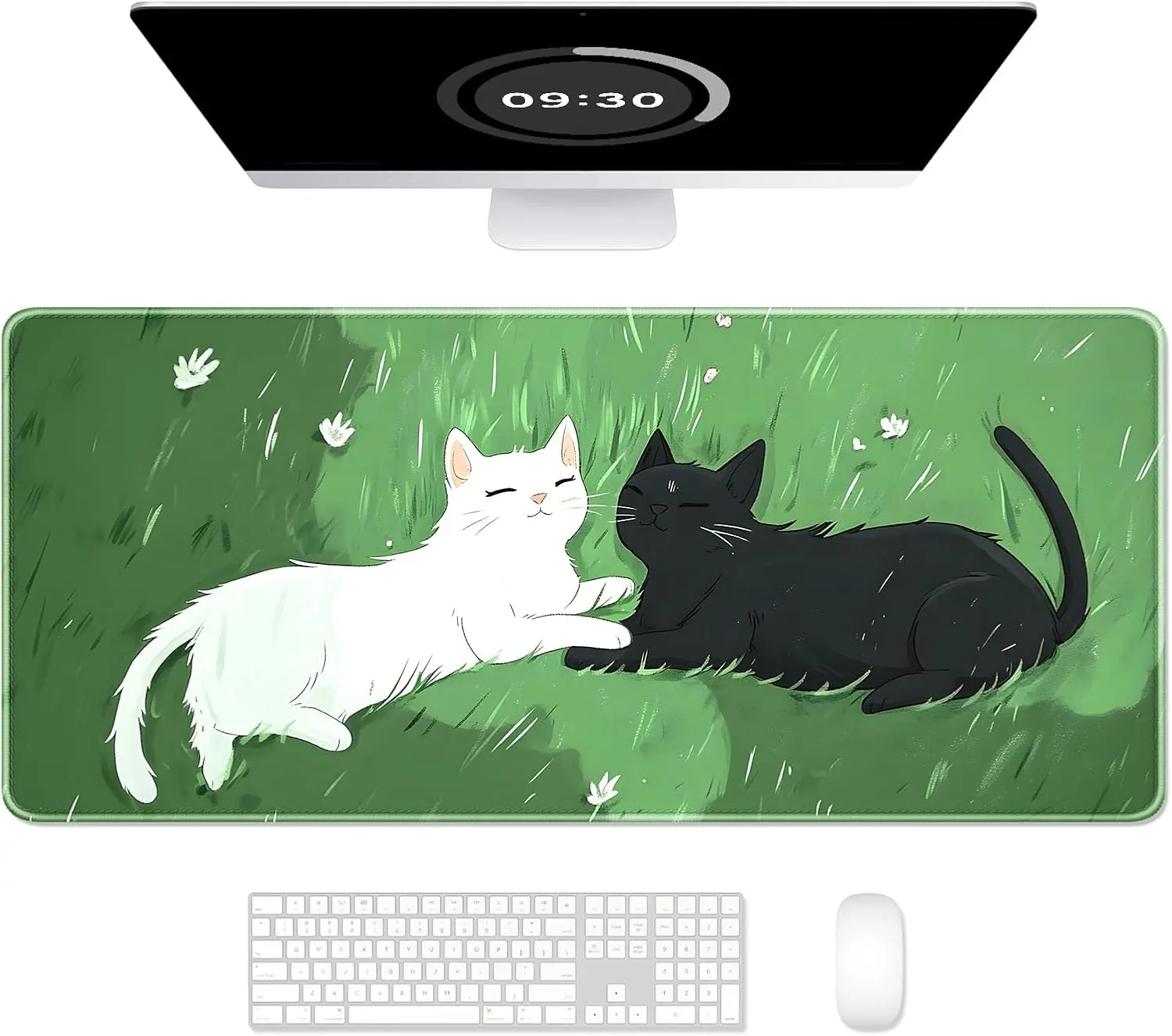 

Cute Cat XXL Gaming Mouse Pad – Green, Stitched & Non-Slip for Desktop, Laptop & Wireless Mice