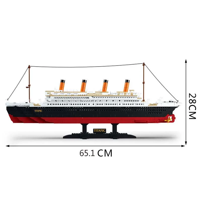 Titanic Rms łódź wycieczkowa statek miasto Model zestawy do budowania 3d bloki figurki edukacyjne Diy zabawki hobby dla dzieci cegły