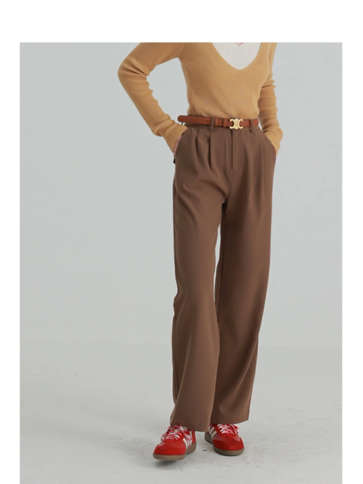 

Rina Berry повседневные широкие брюки женские маленькие размеры свободные с высокой талией утягивающие драпированные брюки длиной до пола корейский сле