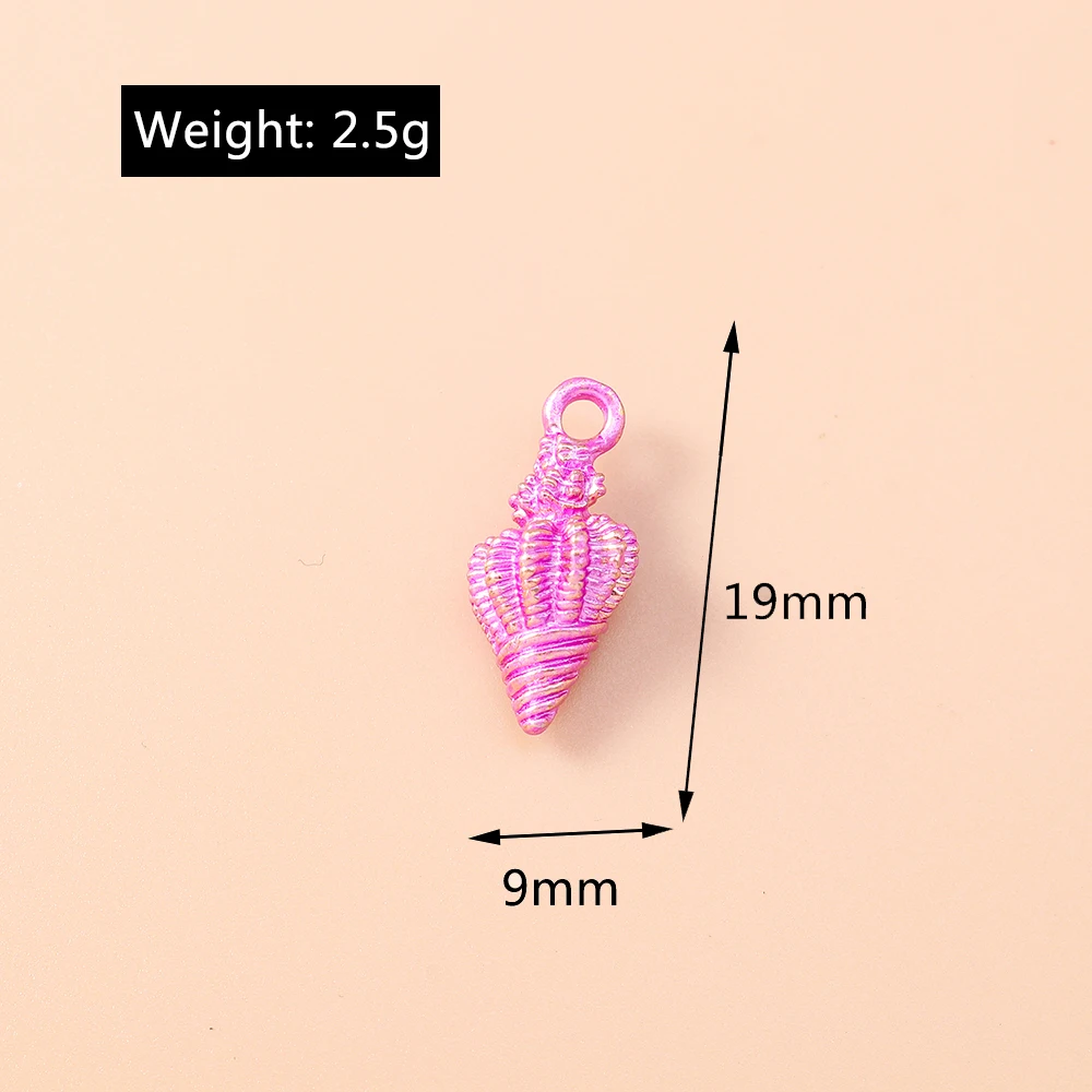 Leslie 10 Stück 3-farbige Niedliche 3D-Emaille-Muschelanhänger für Halsketten, Ohrringe, Schlüsselanhänger, Anhänger, DIY-Schmuckherstellungszubehör – Detail 4