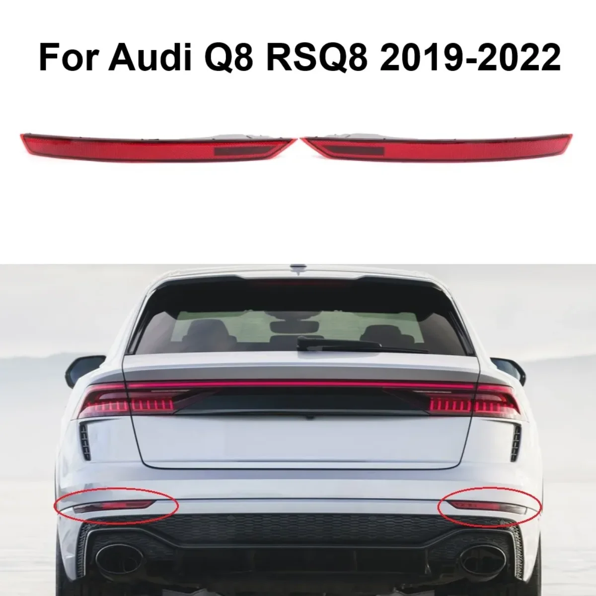 

4M8945701 4M8945702 Левый правый задний бампер, отражатель стоп-сигнала, задний задний фонарь для Audi Q8 RSQ8 SQ8 2019-2022