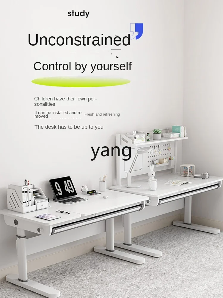 Yjq Study Table and Chair Suit Writing Desk Adjustable Primary and Secondary School Students Special Posture Correction