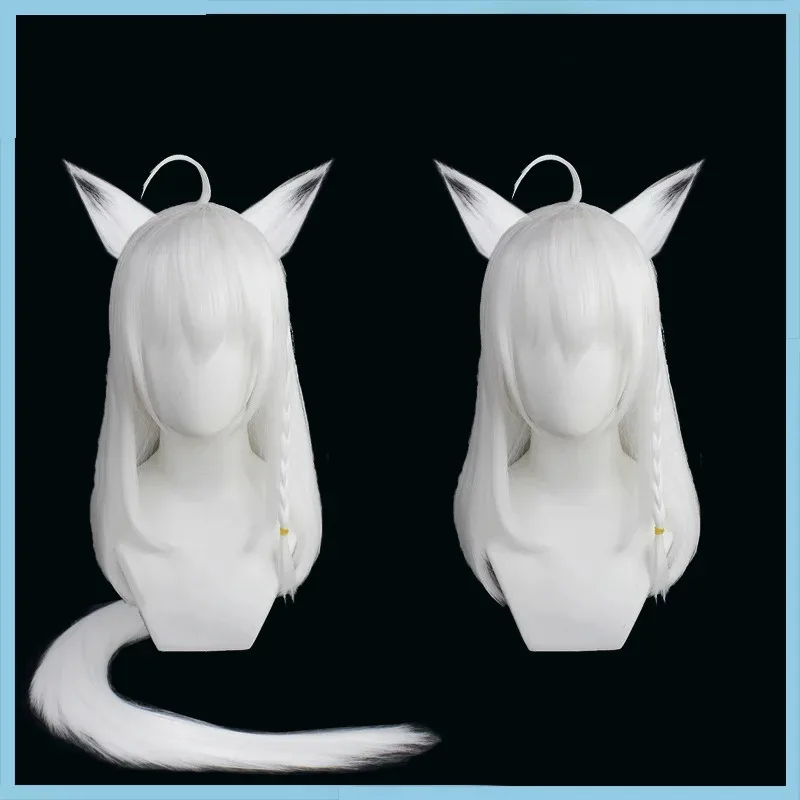 

didi 2025 2025 hhh2 Types Youtuber Hololive Shirakami Fubuki Cosplay Wig with Ears White Straight Heat Resistant Synthetic Hair
