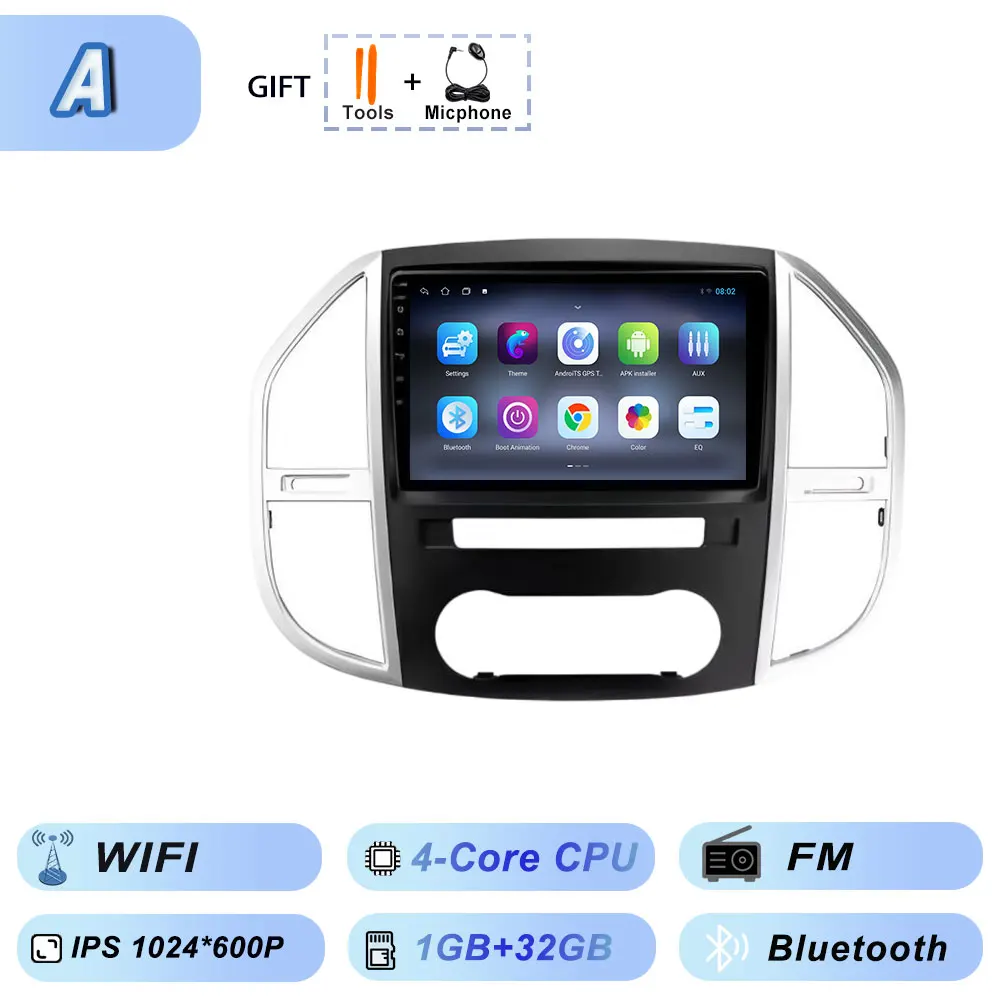 Android Auto WIFI Autoraido Intelligente Systemen DVD Autoradio Head Unit Draadloos Voor Mercedes Benz Vito 3 W447 2014-2020 CarPlay