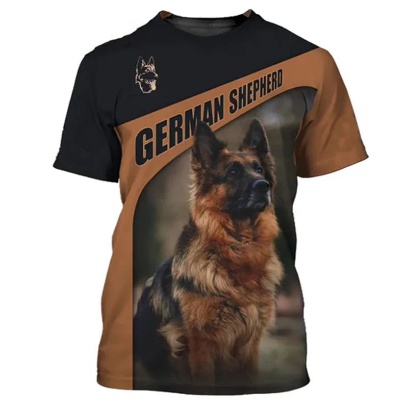 German Shepherd 3D Print T-Shirts Men's Summer Casual Fashion Short Sleeve T Shirt Oversized Tees Harajuku Tops Man Clothing
