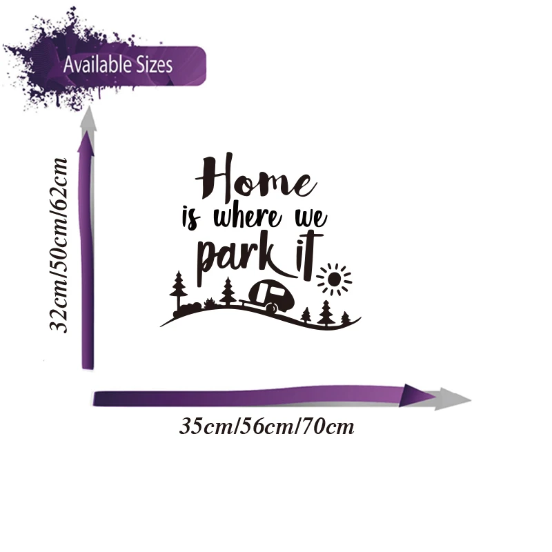 Home Is Where We Park It Camping Rv Sticker Decal Car Truck Motorhome Caravan Camper Travel Vinyl Decor