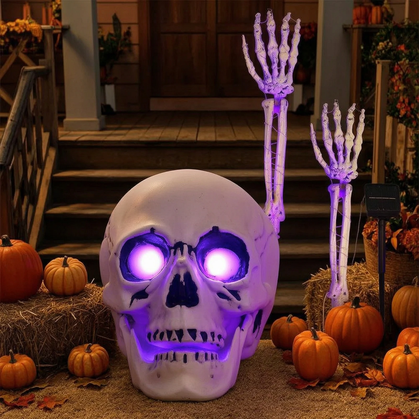 Skull Light with Ground Stake Spooky Skeleton Hand Candle Stake Lights Skeleton Hand Light Outdoor for Yard, Garden - view 6