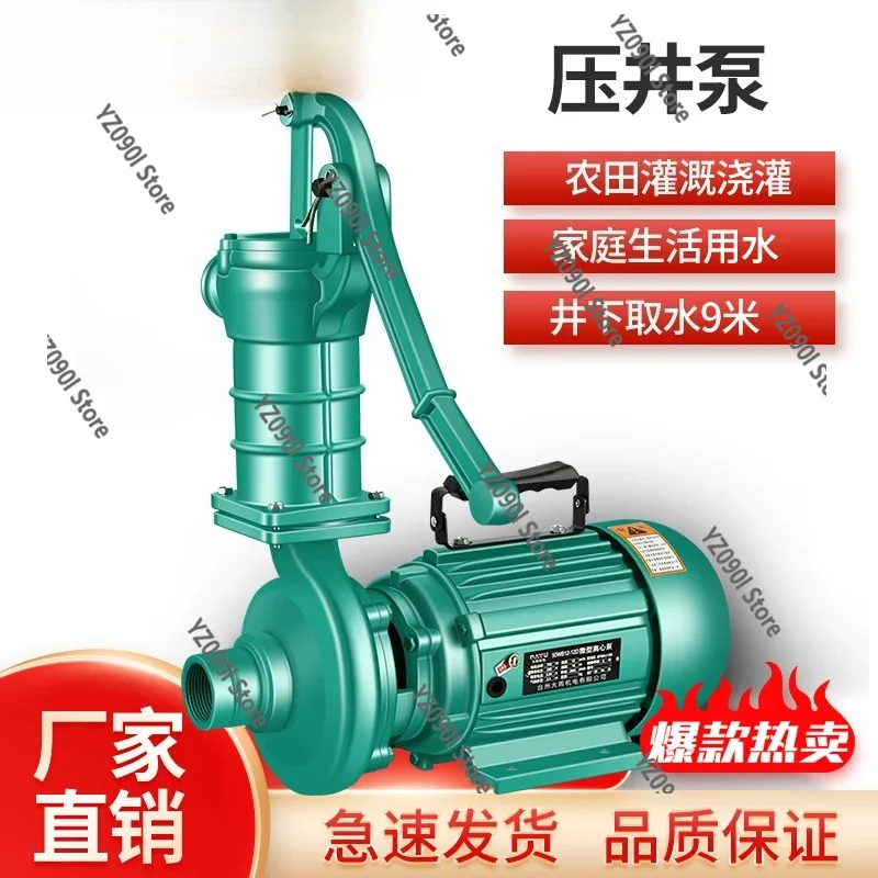 Self-Priming Centrifugal Water Pump Large Flow Design, Hand Press Booster Pump for Home Well Pressure Increase Farm Irrigation