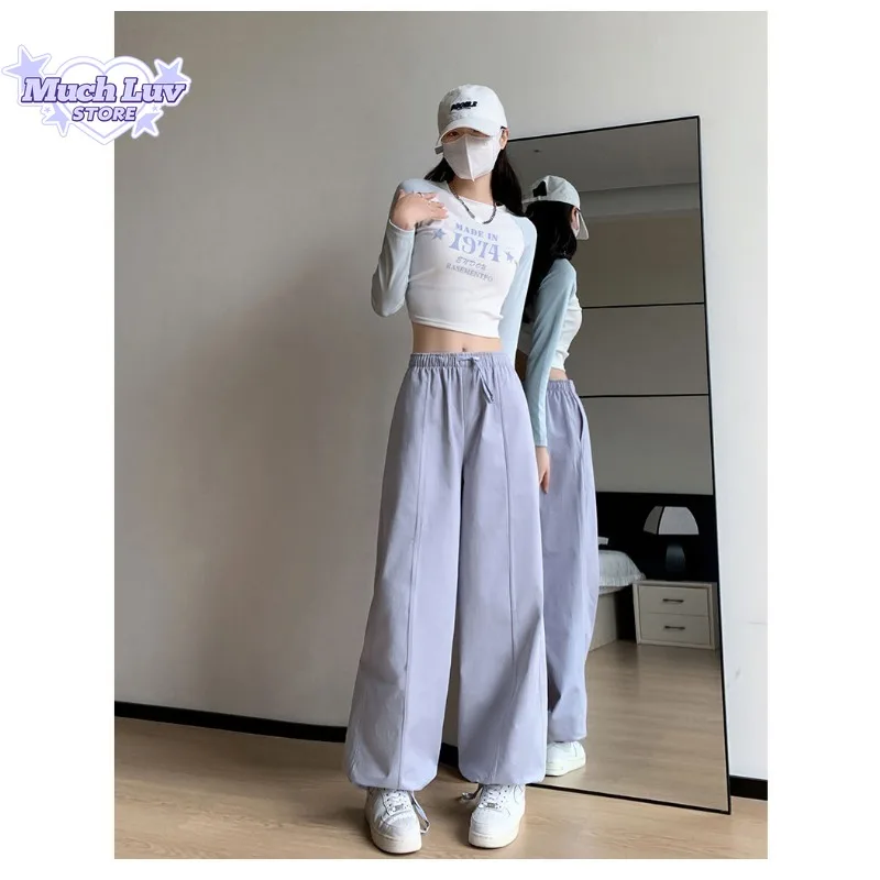 Sports Style Loose Floor Length Casual Pants Men and Women Summer Fashion Trend Casual and Comfortable Pure Cotton Couple Pants