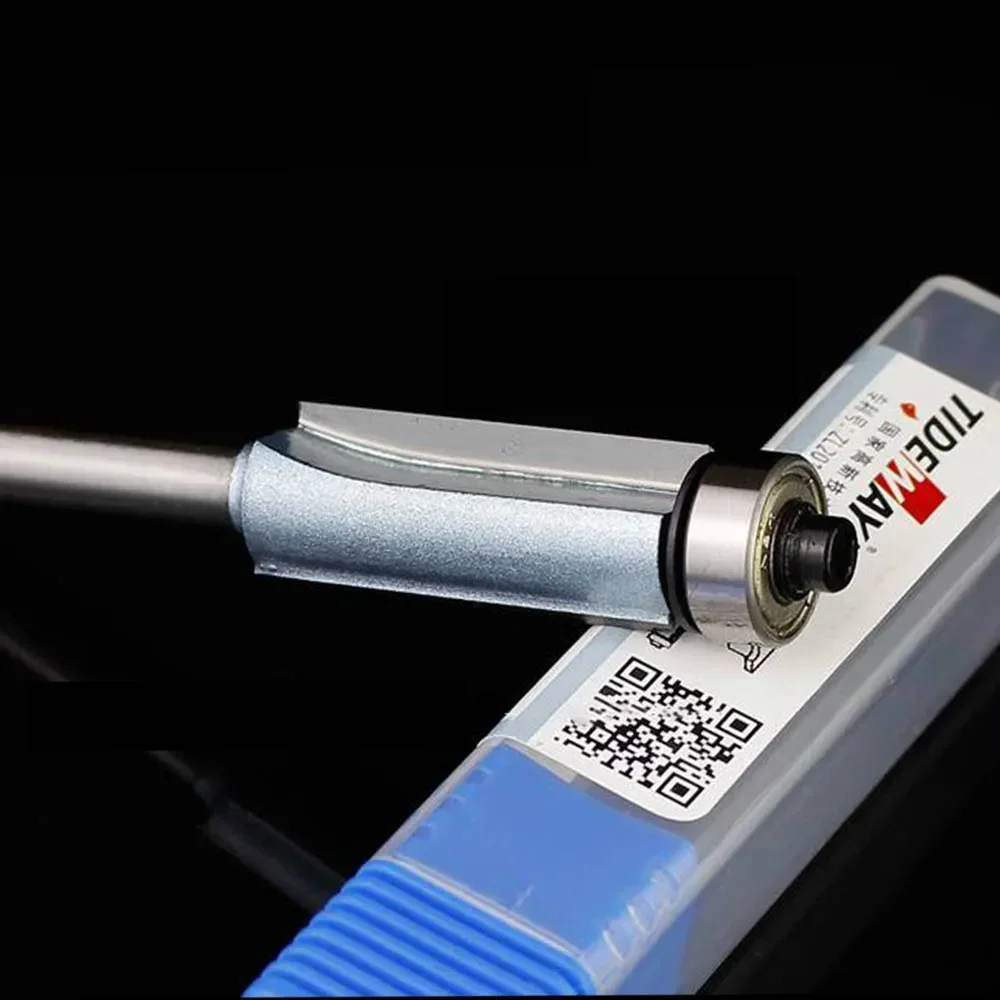 Tideway Industrial Grade Bearing Flush Trim Router Bit Lengthed Milling Bits for Woodworking Tool  1/2 1/4 Trimming CNC Cutter