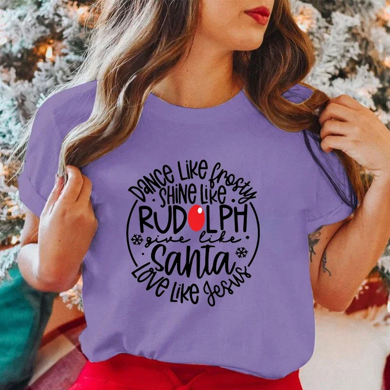 グラフィックプリントTシャツ,ダンスのようなフレンチスタイルのきらびやかなTシャツ,ルドルフ,サンマンのような,愛,Tシャツのような,新しいTシャツ