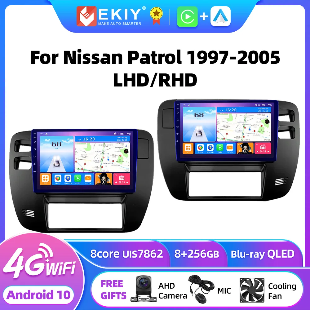 EKIY T7 Android Radio For Nissan Patrol 1997-2005 LHD/RHD Stereo Car Radio Multimedia Video Player AI Voice Carplay No 2din DVD