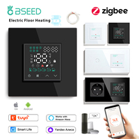 BSEED Zigbee Electric Floor Heating Thermostat Touch Smart Switches With Room Temperature Controller Tuya Smart Life USB Socket