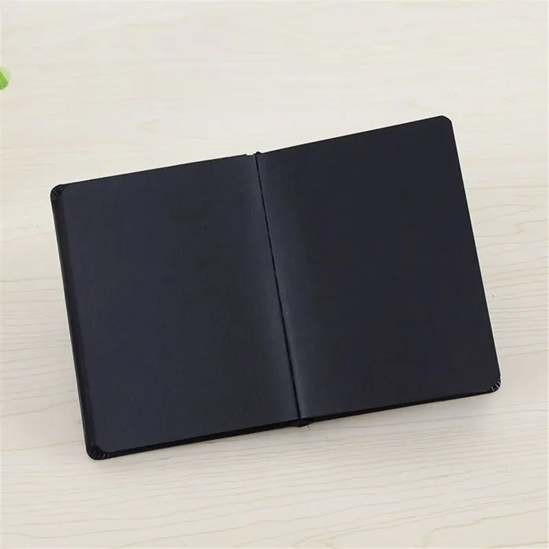 Hardcover Notebook DIY Scrapbook Sketchbook Personal Diary 100 Sheet Black Papers A5/A6 Journal Notepad for Student Kid