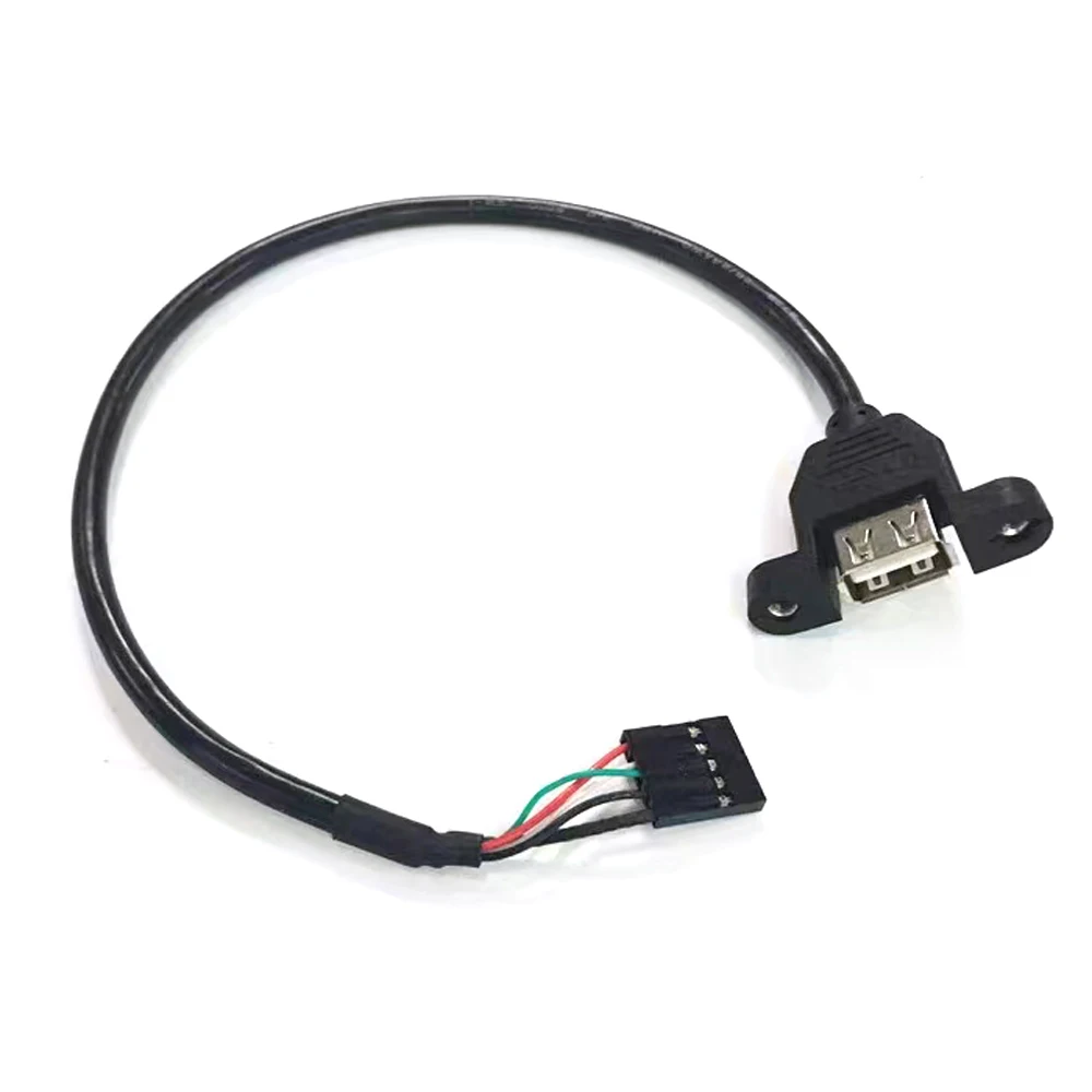 

1pcs 5pins Female To USB A 2.0 Female Extension Cable 30CM Panel Mount Screw Ear Holes Baffle Line 5 Pin Connector 2.54mm