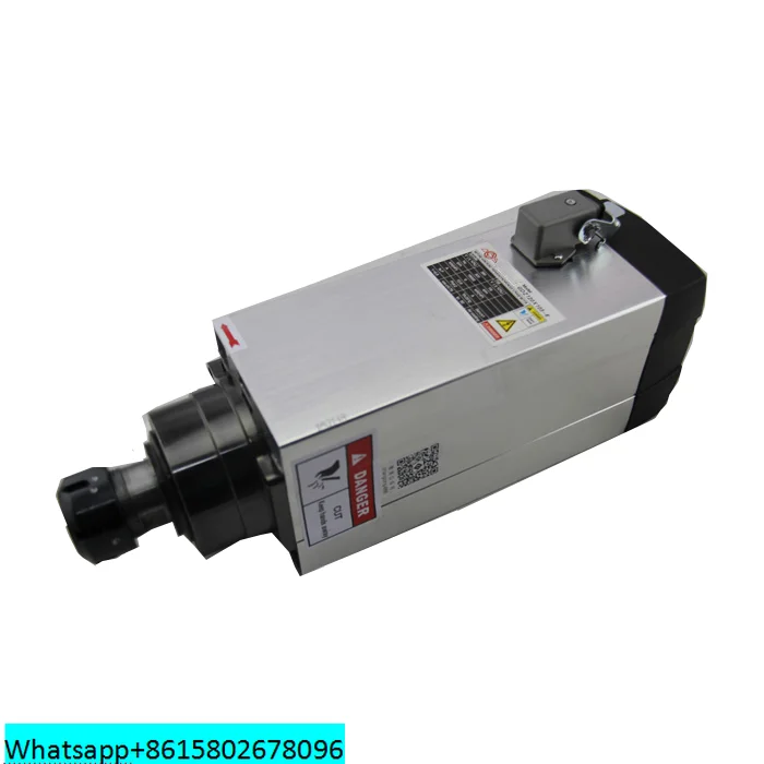 Hot sale 220V/380V 18000rpm 6kw square air cooled spindle motor ER32 for cnc router