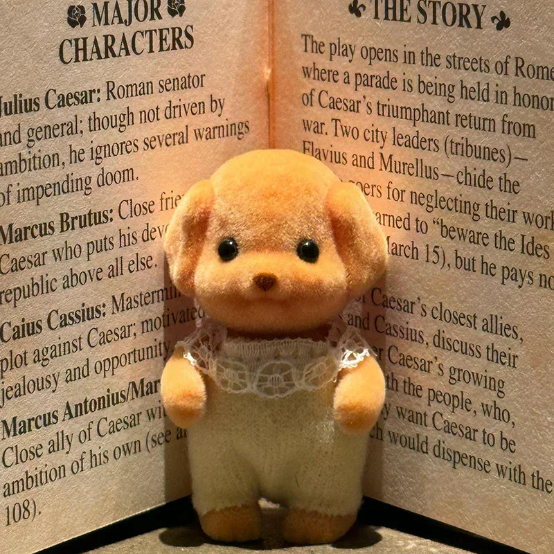 Miniature di case delle bambole Accessori Arti Mobile Foresta Famiglia Figura di animali Barboncino Floccato Shaggy Figurine Modello di cane giocattolo