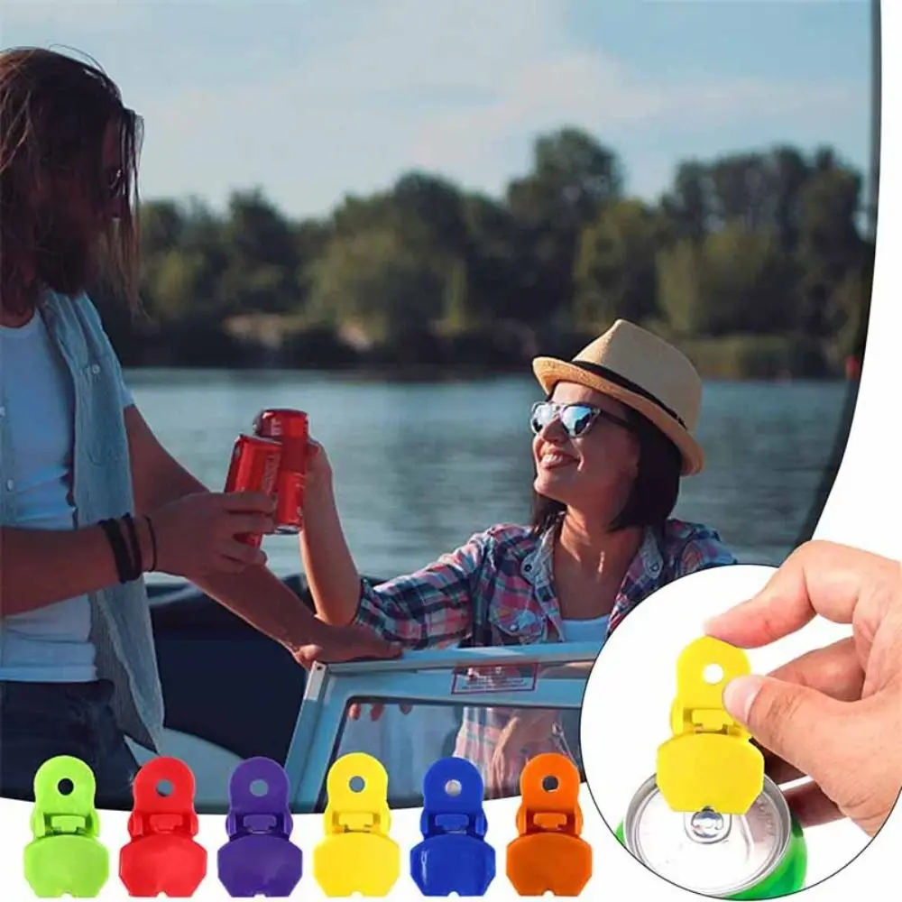

6pcs Plastic Beverage Drink Opener with Hole Dust Proof Can Opener Multicolor Anti-injury Hands Plastic Drink Opener Home Bar